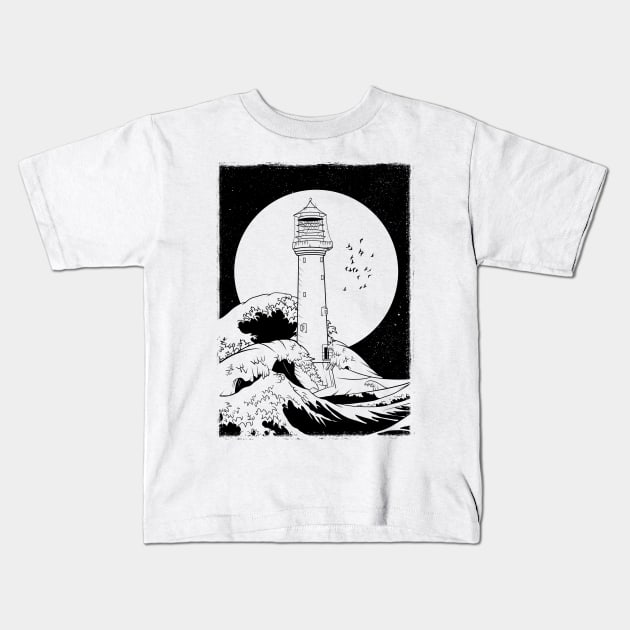 Bell Rock Lighthouse Kids T-Shirt by mailboxdisco